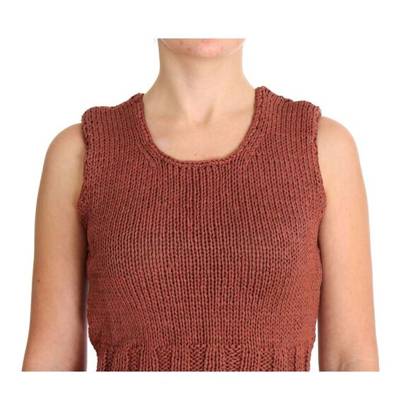 PINK MEMORIES Knit Sleeveless Cropped Top Women Red Sweaters - Picture 4 of 6